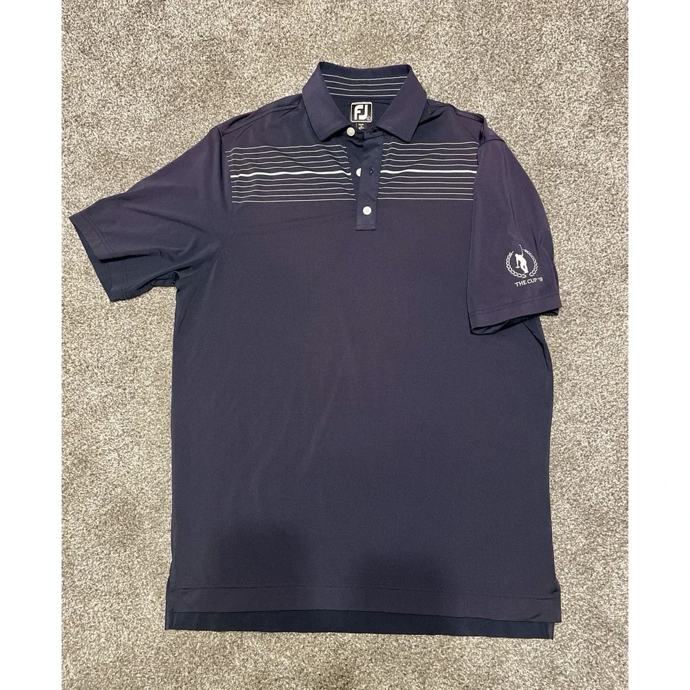Foot Joy Golf Polo Men's L Ryder Cup The Cup '18 Logo Navy Athletic Performance